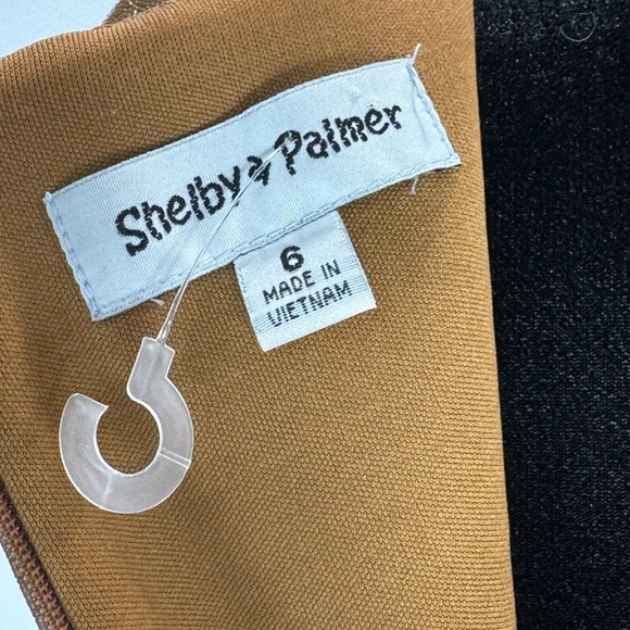 Shelby & Palmer Elegant Tan Sleeveless Dress size 6 - Picture 8 of 12